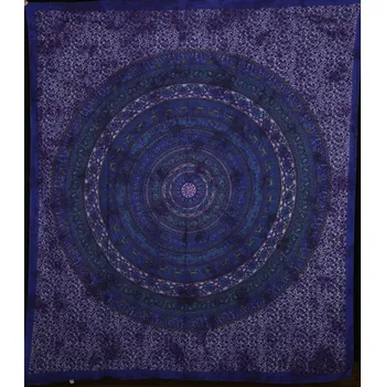 Přehoz na lůžko Mandala velká Barmere fialovo-modrá