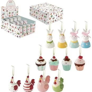 Velikonoční dekorace Velikonoční dekorace na zavěšení 4,5x7,5cm, Easy Life - Slepice s puntíky