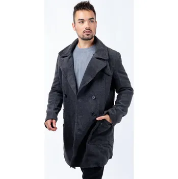 Pánský zimní kabát Pánský kabát GLANO - tmavě šedý Glano černá 2506741