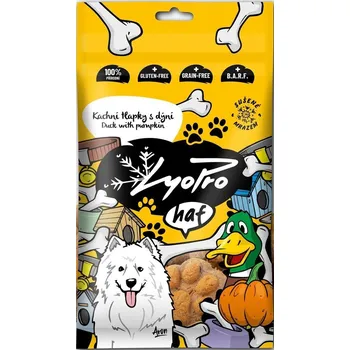 Pamlsek pro psa LyoPro Dog mrazem sušené kachní tlapky s dýní 50 g
