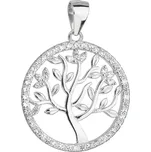 Stříbrný přívěsek se zirkony v bílé barvě strom života 14001.1