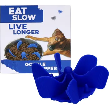 Miska pro psa Eat Slow Live Longer zpomalovací Spirála do misky modrá M