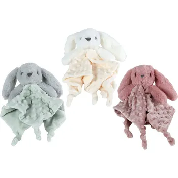 usínáček Zajíček usínáček plyšový s texturou 26 cm 3 barvy 0 m+ Mini Club Krémová