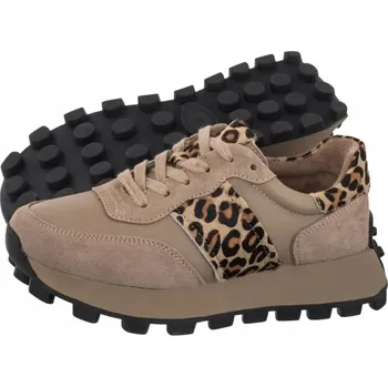 Dámské tenisky Kožené tenisky Filippo DP7112/25 béžové s panterou, velikost 38