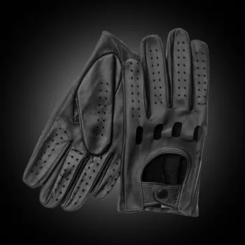 Rukavice Sportovní rukavice na řízení z jehnětiny Barva: Černá, Velikost: 7,5