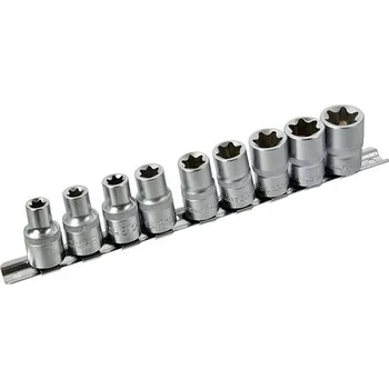 Ruční nářadí GEKO Hlavice nástrčné vnitřní TORX, sada 9 ks, CrV