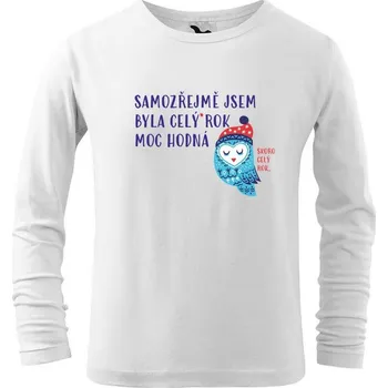 Chlapecké tričko DOBRÝ TRIKO Dětské vánoční triko Celý rok hodná Velikost: 158/12 let, Barva: Bílá