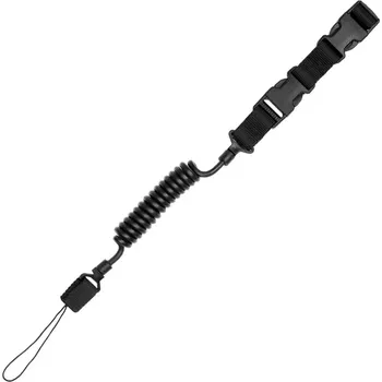 Šňůra na pistoli s rychloupínáním EmersonGear ČERNÁ (Pojistná šňůra na pistol, která zabrání její ztrátě, upevnění k opasku, vestě atd... )
