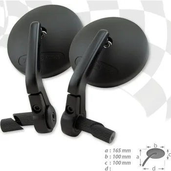 Zrcátko pro motocykl HSM Zrcátka na do řídítek na motorku CUP, 16-19mm