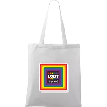 Love wins čtverec - Taška bavlněná - 42 x 38 cm ( Bílá )