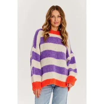Dámský svetr NAOKO Svetr Sunset Lavender Fialová Oversize OS