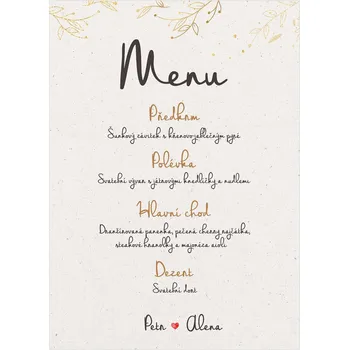 Svatební dekorace Svatební menu 330