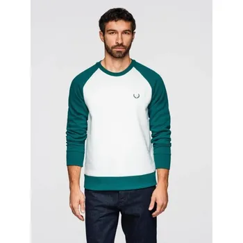 Pánská mikina Ombre Clothing Moderní bílo-zelená mikina bez kapuce V1 SSNZ-0239