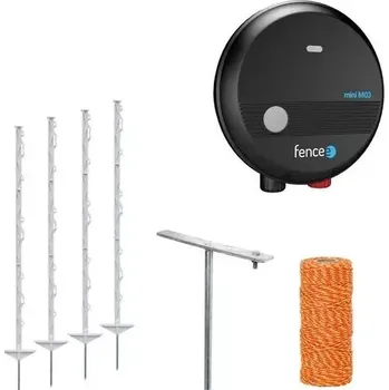 Ohradník Set elektrického ohradníku pro psy, kočky, kuny - síťový zdroj - lanko 100 m (Kompletní elektrický ohradník pro kuny, psy a kočky do 100 m. Bezpečné impulzy naučí zvíře respektovat hranici bez ublížení. Ideální pro zahrady a pozemky. Vše potřebné pro)