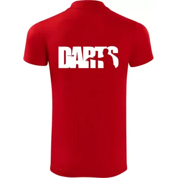Pánská košile Darts - nápis se šipkařem - Polokošile Victory sportovní (dresovina) - S ( Červená )