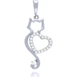 Olivie Přívěsek z bílého zlata KOČKA Au 585/1000