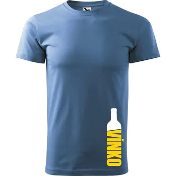 Pánské tričko DOBRÝ TRIKO Pánské tričko s potiskem Vínko Velikost: 4XL, Barva: Azurová modrá