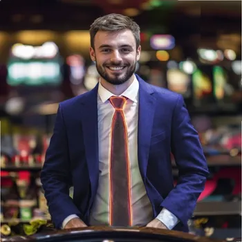 Karnevalový doplněk Kravata LED svítící oranžová