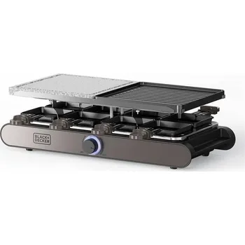 Zahradní gril Raclette gril Black+Decker BXFC1400E černá/přírodní kámen