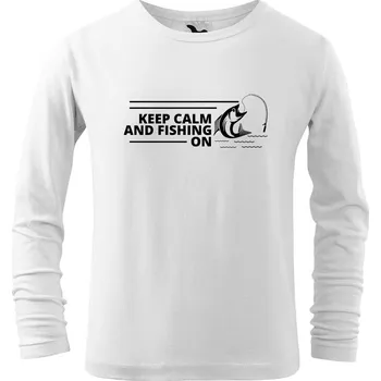 Chlapecké tričko DOBRÝ TRIKO Dětské bavlněné triko Keep calm fishing Velikost: 158/12 let, Barva: Bílá
