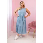 K-Fashion Dámské šaty Plus Size z lyocellu, rozšířené s volány