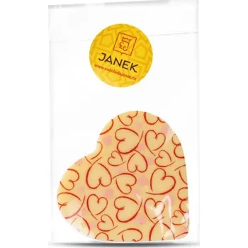 Cukrovinka JANEK Bílé valentýnské čokoládové srdíčko s potiskem 14 g