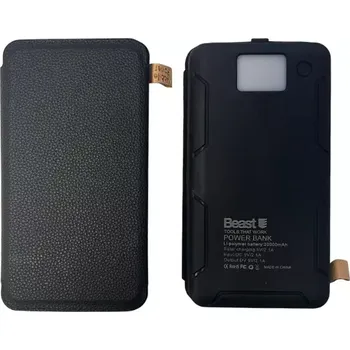 Powerbanka Solární powerbanka se 4 panely Beast 812971 - 20 000 mAh - Li-Polymer - černá