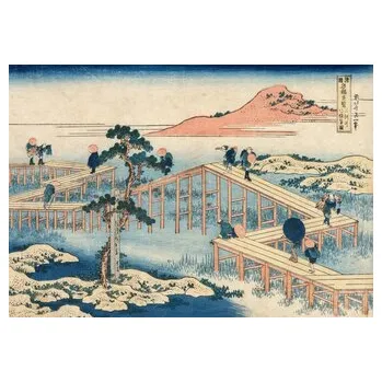 Hračka GRAFIKA Puzzle Starověký obrázek osmidílného mostu v provincii Mikawa 1000 dílků