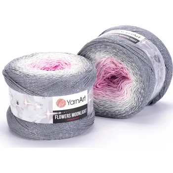 Galanterie Yarn Art Příze Flowers Moonlight 3293 růžová, světle šedá, šedá