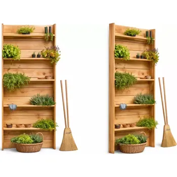 Ráj dřeva Jacer Bylinková stěna 100 x 180 x 15 Dřevěná stěna na bylinky Zahrada