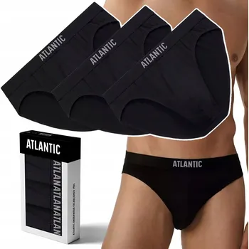 Slipy ATLANTIC 3MP-094 Pánské slipy slipy pohodlné SLIPY SPORT černé 3-BALENÍ - XL