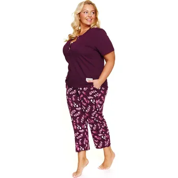 Dámské pyžamo Doctor Nap dámské pyžamo bavlna červené, velikost 3XL