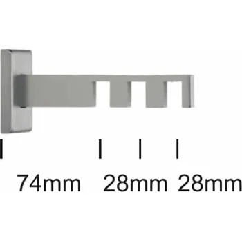 Garnýž URBÁNEK Držák garnýže SQ 3 tyč, 13,5 cm (bal.2 ks) - Satin stříbrná