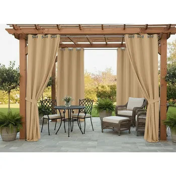 Pergola Venkovní zahradní závěs s kroužky MONTANA color 37 latte, různé rozměry (cena za 1 kus) + dárek úvaz MyBestHome Rozměr: 155x200 cm