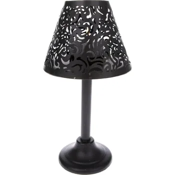 Svícen Dekorační svícen tvar lampa, černý kov