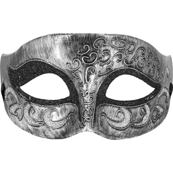 Karnevalová maska Stříbrná karnevalová maska na párty