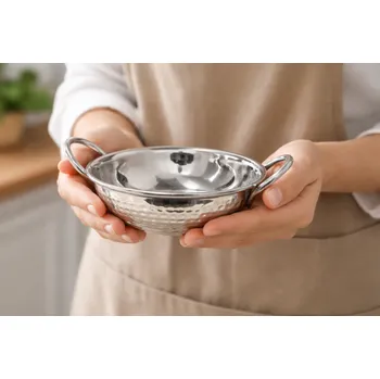 Ocelová karahi s úchyty