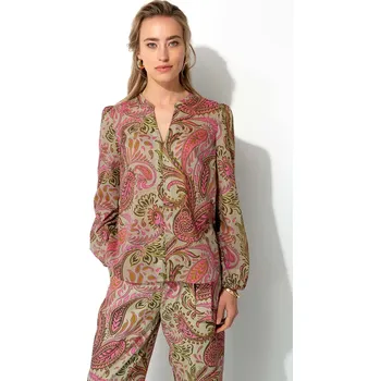 CATNOIR dámská halenka khaki s růžovým potiskem