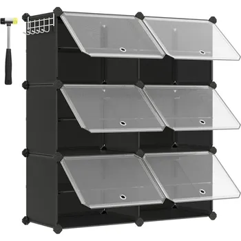 Botník Úložný plastový box SONG 32 × 124 × 94 cm – modulární skříň s dvířky