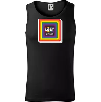 Love wins čtverec - Tílko pánské Core - 2XL ( Černá )