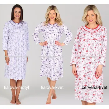 Dámská noční košile EVONA Dámská noční košile P-Kasandra Barva: fialová-motýľ, Velikost: L