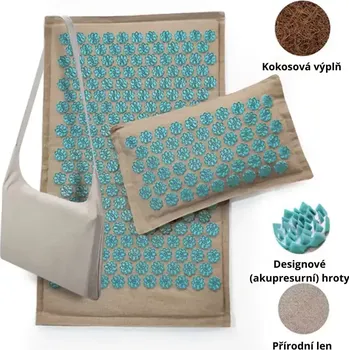 Akupresurní podložka Akupresurní podložka s kokosovou výplní - Béžová – světle zelené hroty