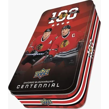 Sběratelská karetní hra Hokejové Karty 2025-26 Upper Deck Chicago Blackhawks NHL Centennial Hobby Box