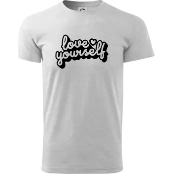 Pánské tričko Love Yourself - Triko extra velké (5-8XL) - 7XL ( Světlešedý Melír )