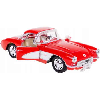 autíčko CHEVROLET CORVETTE 1957 MODEL KOVOVÝ POHON 1:34 KINSMART ČERVENÝ