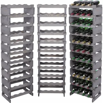 Stojan na víno Stojan na víno modulární regál na lahve 11x4 lahví VELKÝ, MONTÁŽ BEZ NÁŘADÍ
