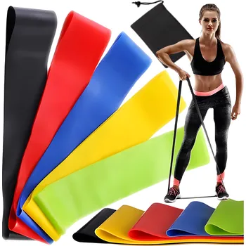 SADA POSILOVACÍCH GUM NA CVIČENÍ, TRÉNINK, REHABILITACI, FITNESS 5 KS MONTESSA