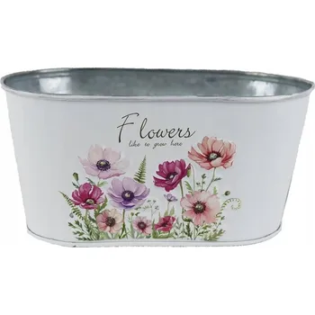 Květináč Obal Na Květináč 9,5 cm, kovový, bílý