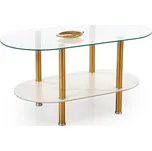 Konferenční stolek Ducat I bílý mramor/zlatý