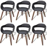 vidaXL Jídelní židle 6 ks ohýbané dřevo a umělá kůže [271950] Barva: Černá